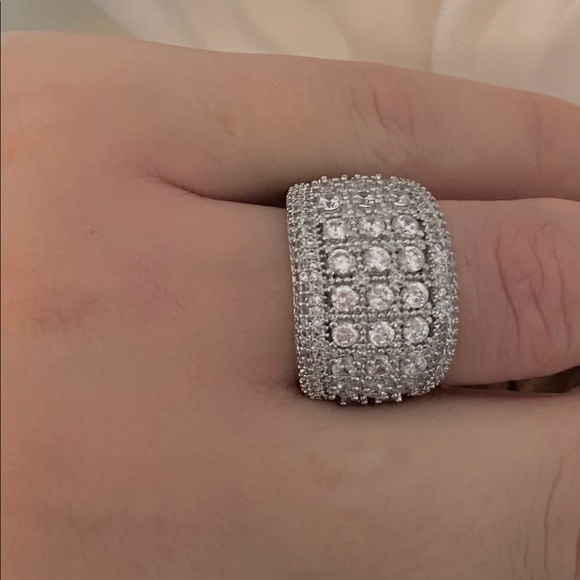 .925 Silver Cubic Zirconia Luxury Band Ring - Picture 7 of 7